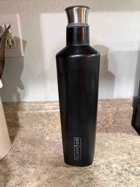 BrüMate Black Stainless Bottle with Silver Cap